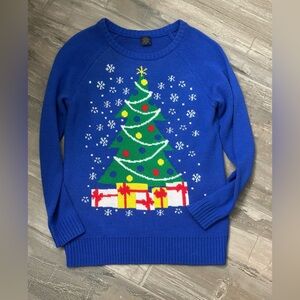 L.O.L. Vintage Royal Blue Christmas Tree Sweater